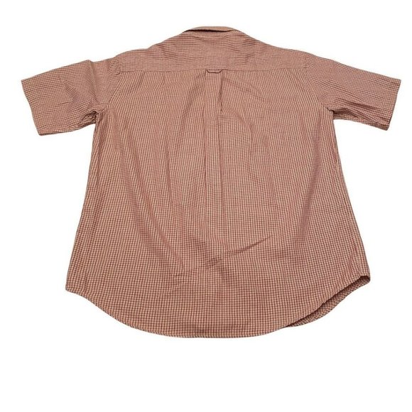 Dockers Men's No Wrinkles Red, Gold, White Plaid Button Down Shirt, Size Medium - Picture 2 of 7